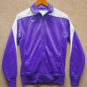 Nike Dri Fit Jacket Women's MEDIUM Purple Long Sleeve Full‎ Zip Athletic Jacket